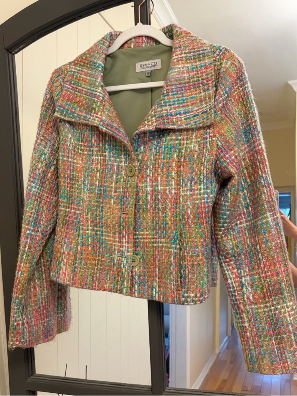 RW&CO. Multicolor Tweed Cropped Blazer